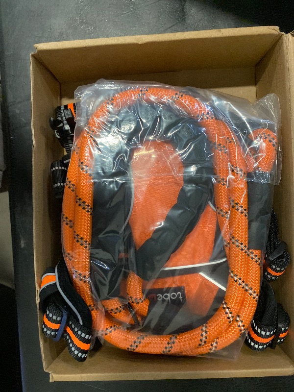 Photo 1 of tobeDRI No Pull Dog Harness Adjustable Reflective Oxford Easy Control Medium Large Dog Harness with A Free Heavy Duty 5ft Dog Leash (L (Chest: 25.5"-31"), Orange Harness+Leash)