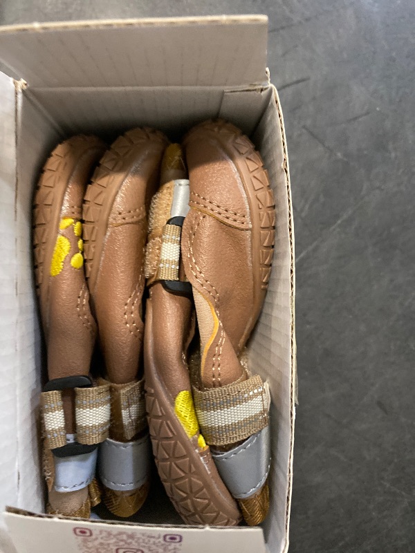 Photo 1 of QUMY Dog Shoes for Large Dogs, Medium Dog Boots & Paw Protectors for Winter Snowy Day, Summer Hot Pavement, Waterproof in Rainy Weather, Outdoor Walking, Indoor Hardfloors Anti Slip Sole Khaki 5