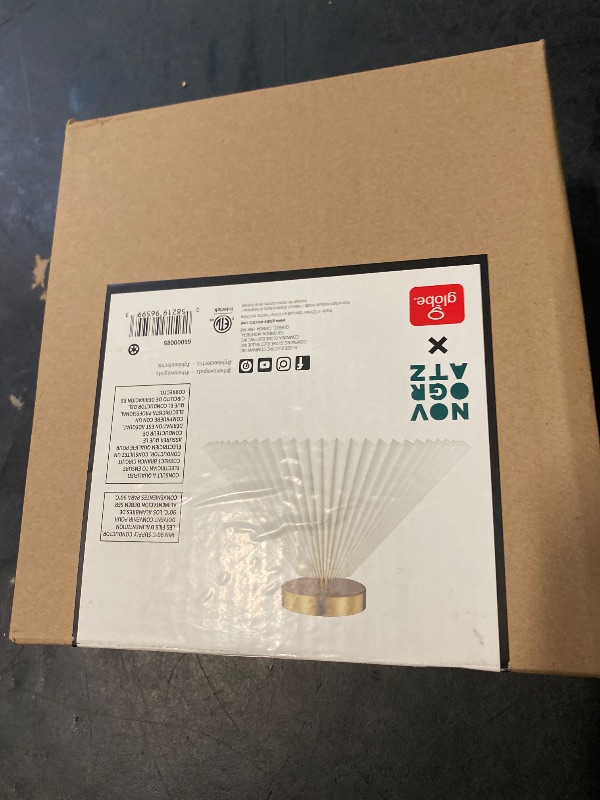 Photo 1 of GLOBE Novogratz x Electric 66000085 Novogratz x 2-Light Matte Brass Flush Mount Ceiling Light with Off-White Pleated Fabric Shade