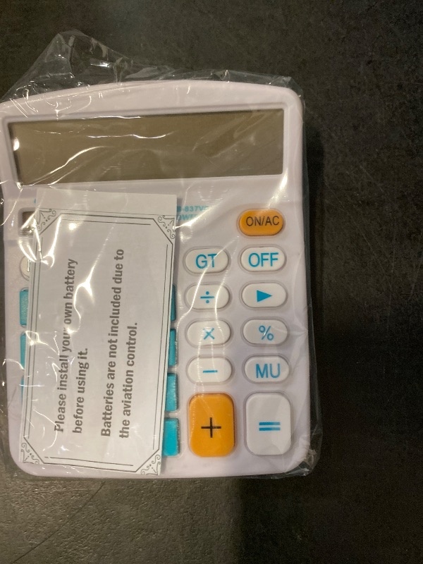 Photo 1 of OFFIDIX Large LCD Display Desk Calculator, Dual Power (Sky Blue)