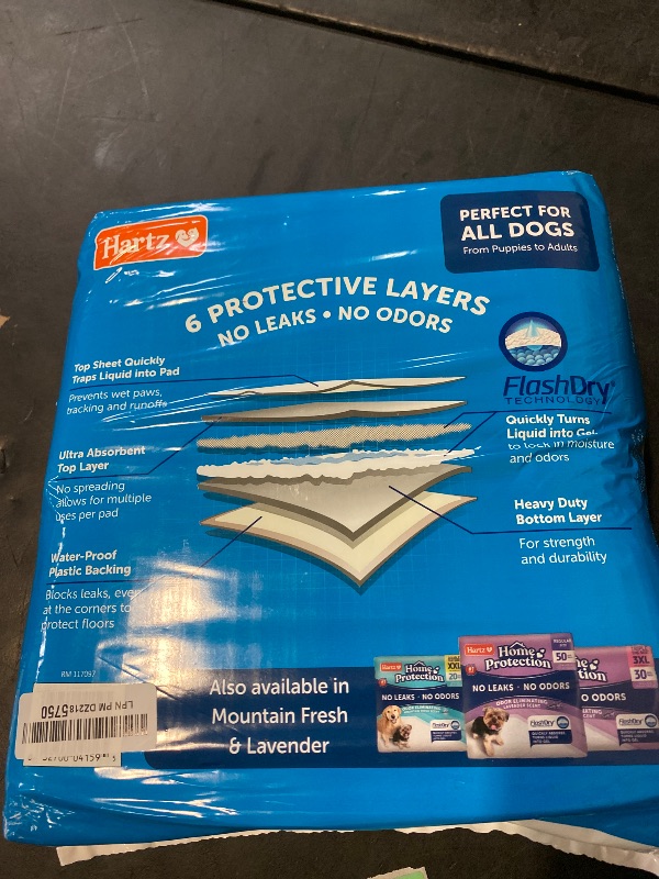 Photo 1 of Hartz Home Protection Unscented Odor Eliminating Gel Dog Pads - 50 Count