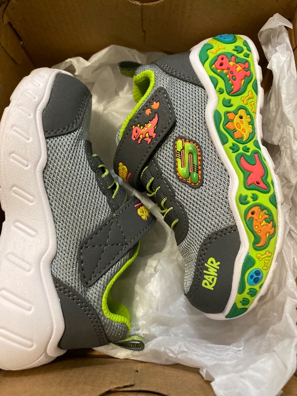 Photo 1 of Size 7 Skechers Boy's Play Scene Sneaker, Charcoal/Lime, Toddler