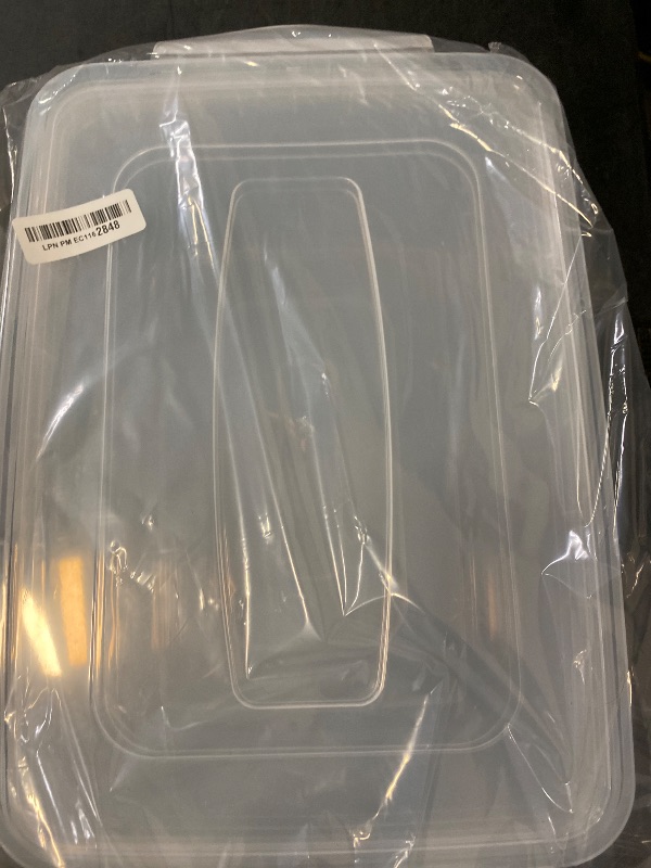 Photo 1 of CadineUS 16 Quart Clear Storage Bins, Plastic Tubs with Lids for Storage, 2-Pack