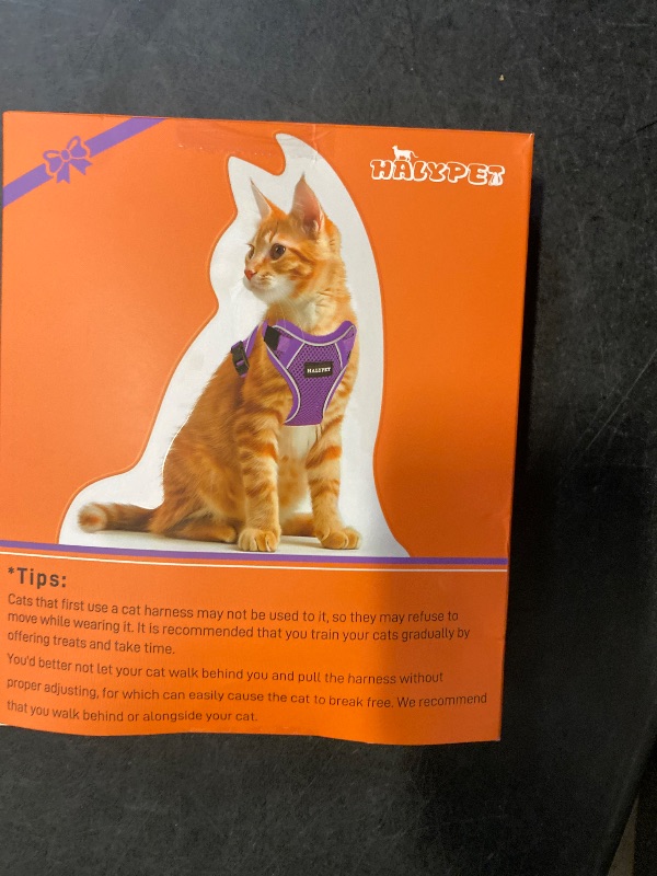 Photo 1 of Halypet Cat Harness and Leash Set [MAX Safety 4th-Gen Upgrade] Escape Proof Adjustable Cat Leash Comfortable Soft Vest Easy to Wear Kitten Harness with Reflective Strip for Cats Walking, M Black