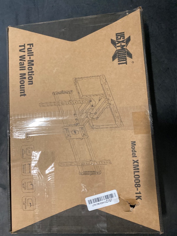 Photo 1 of USX Mount Full Motion TV Wall Mount for Most 42-86 inch Flat Screen/LED/4K, TV Mount Bracket Dual Swivel Articulating Tilt 6 Arms, Fits 8” 12” 16" Wood Studs,Max VESA 600x400mm, Holds up to 132lbs