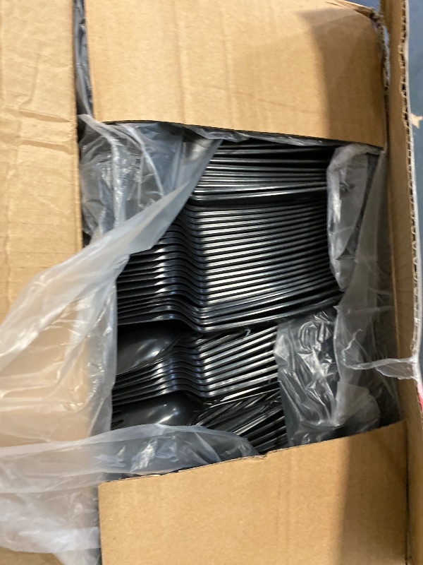 Photo 1 of 1,000 Plastic Disposable Sporks Bulk Black Medium Weight Disposable Silverware Plastic Cutlery Spork