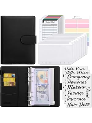 Photo 1 of SKYDUE Budget Binder, Money Saving Binder with Zipper Envelopes, Cash Envelopes and Expense Budget Sheets for Budgeting