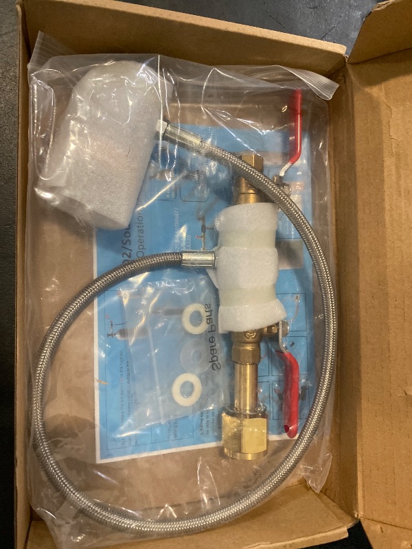 Photo 1 of CGA320 CO2 Cylinder Refill Adapter Hose, CO2 Refill Station Connector Kit for Filling Blue Soda-maker Tank(CGA320 to TR21-4, Dual Valve with Gauge) (24 Inch)