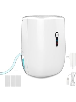 Photo 1 of Dehumidifier with Drain Hose. Litever Small Portable Dehumidifier. Auto-OFF. Drain Hose for Continuous Drainage. Effective for Small Bathroom Pantry Closet Basement Wardrobe Gun safe RV Trailer Camper