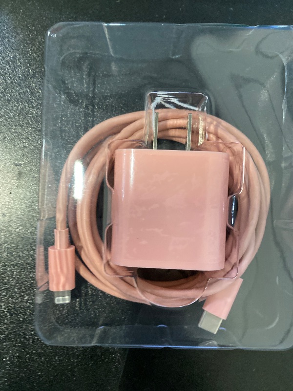 Photo 1 of Fast Charger Block and Cable (Pink, 1pack)