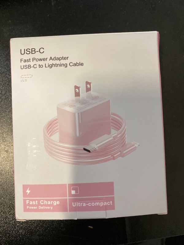 Photo 1 of Fast Charger Block and Cable (Pink, 1pack)