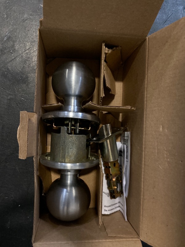 Photo 1 of Schlage F80-GEO Georgian Storeroom Door Knob Set, Aged silver 