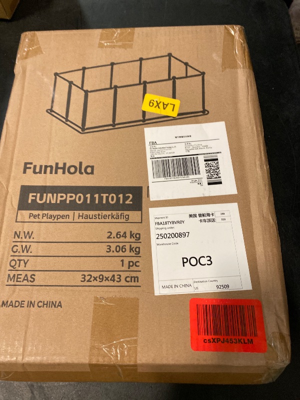 Photo 1 of FunHola Small Animal Playpen, Guinea Pig Cages with Waterproof Mat, 12 Panels Pet Playpen for Hamsters, Hedgehog, Indoor Outdoor Plastic Fence, 48.5 x 24.8 x 16.1 inches