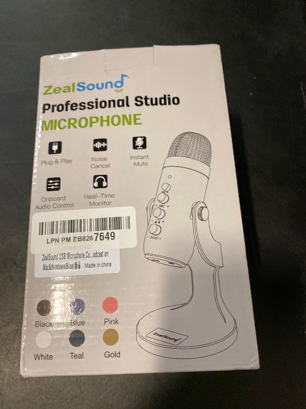 Photo 1 of ZealSound USB Microphone,Condenser Gaming Mic for Phone/Laptop/PC/PS4/5/Computer,Microphone with Gain Knob,LED Mute,Monitor Volume Adjustment,Stand Base for Streaming, Podcast, Studio Recording (Blue)