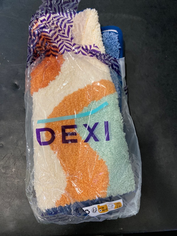 Photo 1 of DEXI Bathroom Rug Washable, 17x30 Non Slip Bath Mat Absorbent, Thick Soft Plush Microfiber Bathmat for Shower Floor, Sink Accessories Decor, Colorful