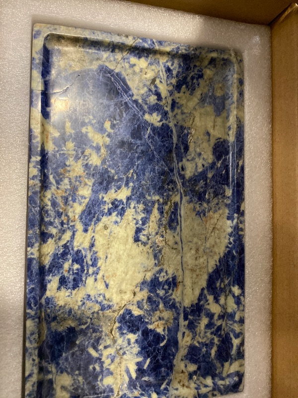 Photo 1 of Natural Marble Tray Stone Decorative Tray Non-Resin/Non-Ceramic, for Kitchen Counter/Bathroom Sink Countertop/Vanity/Home Decor,Storage Perfume/Candle/Jewelry/Coffee,Calacutta Purple