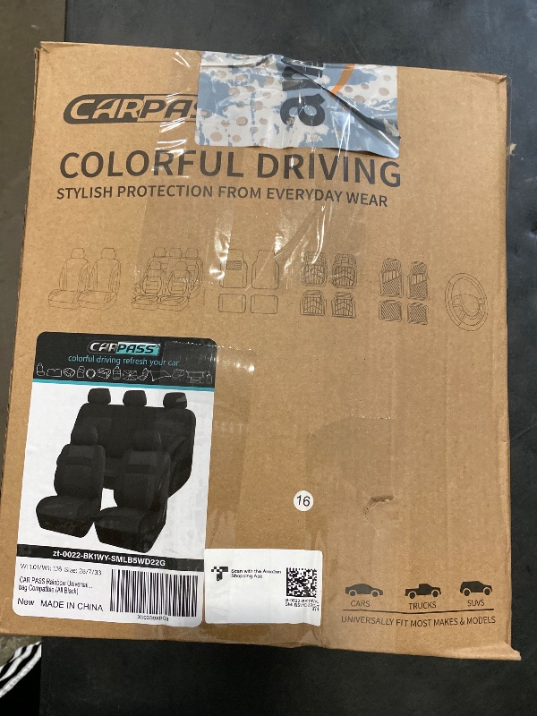 Photo 1 of CAR PASS Seat Cover Full Sets, 3D Air Mesh Car Seat Cover with 5mm Composite Sponge Inside,Airbag Compatible Universal Fit for SUV,Vans,sedans, Trucks, Automotive Interior Covers(All Black)