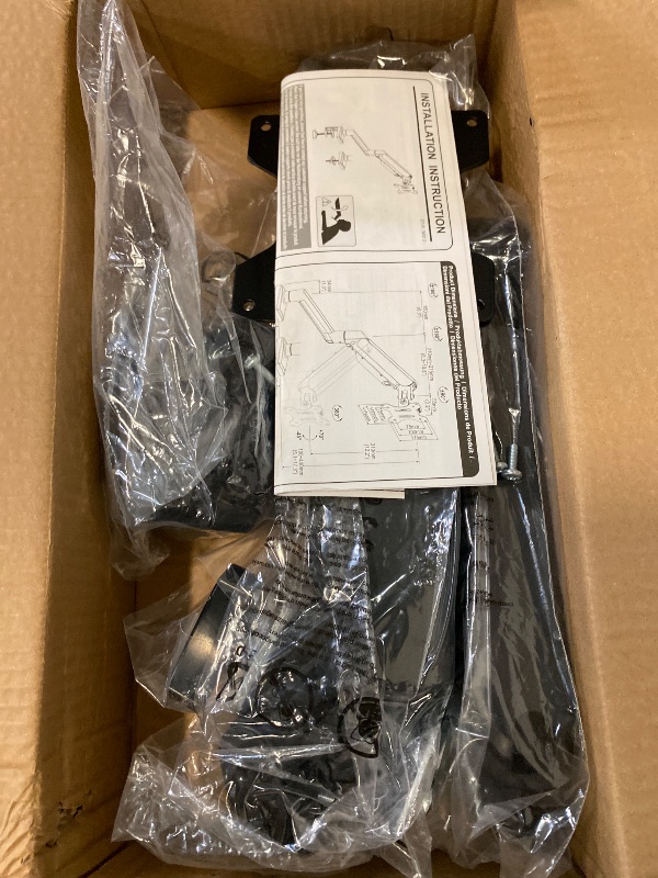 Photo 1 of WALI Single Monitor Mount, Gas Spring Monitors Arm for 17-34 inch Screens, Adjustable Computer Monitors Stand up to 26.4lbs, with Clamp and Grommet Base, Mounting Holes 75 and 100mm (GSMP001N), Black