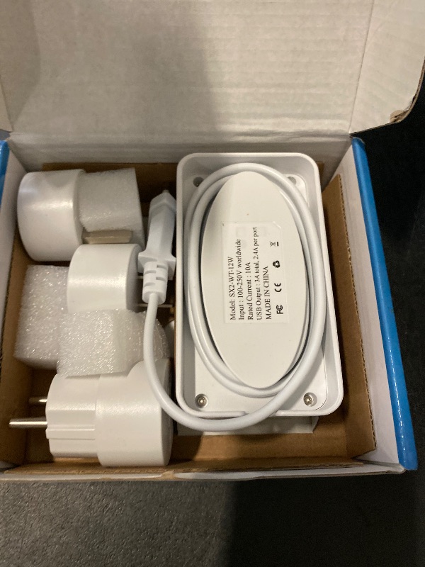 Photo 1 of Kakyanill European Travel Plug Adapter, EU/UK/US Travel Plug Adapter Power Strip, 6 AC Outlets, 4 USB Ports (2 USB C), 3ft Wrapped Around Extension Cord, Universal Travel Adapter