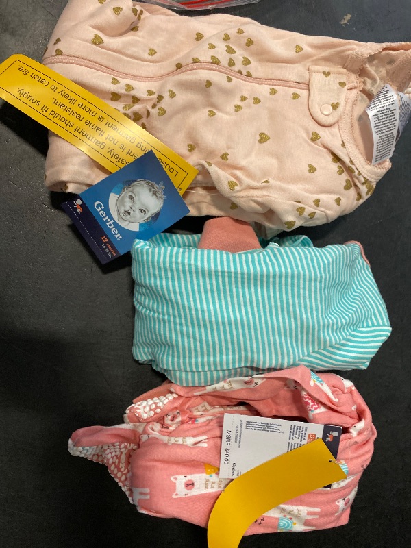 Photo 1 of (12M) Gerber Baby Girls' 4-Pack Footed Pajamas, Love Llamas Pink, 12 Months