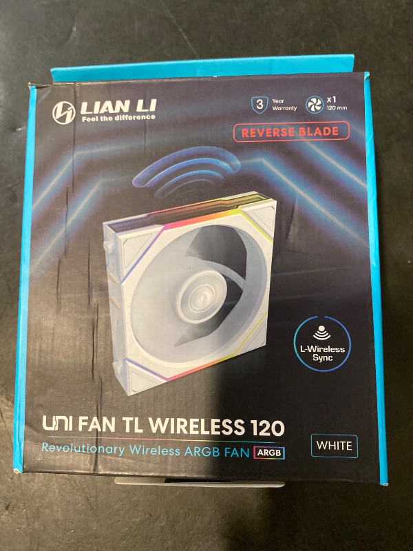 Photo 1 of Lian Li UNI Fan TL - Wireless 120 - Single Pack (Reverse Blade) - 2.4 GHz Wireless Signal RGB & PC Case Fan Control - Infinity Mirror Design - Controller NOT Included & Required - White (12RTL1W1W)