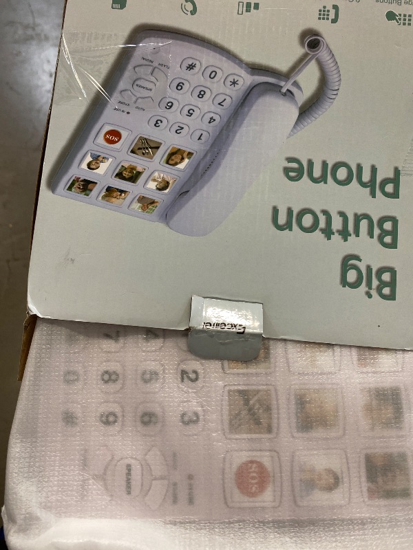 Photo 1 of Excelltel Big Button Phone for Seniors, Corded Landline Telephone with Handsfree Function and 9 Groups of Memory, One-Touch Dialling,Suitable People with Vision Disorders/Hearing Damage (EX-LD-858HF)