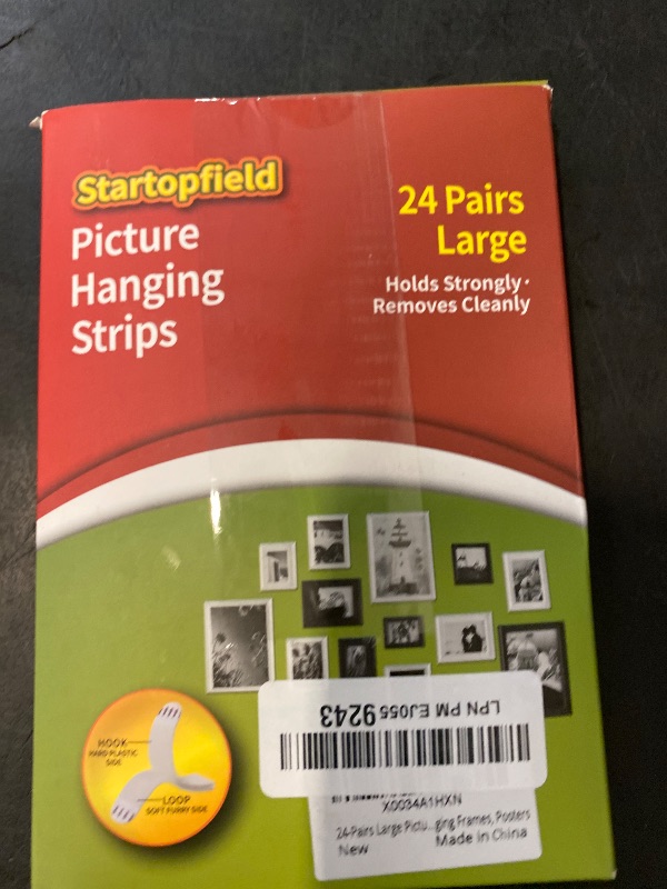 Photo 1 of CARAINBO 24 Pairs(48strips) Large Picture Hanging Strips Heavy Duty, Picture mounting Strips,Removable Hook and Loop Tape,Perfect for Wall Art Hanging Frames