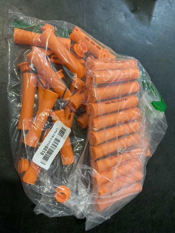 Photo 1 of 40pcs Cold Wave Perm Rods Set for Women's Long & Short Natural Hair - Plastic Orange Rollers for Curling and DIY Hairdressing