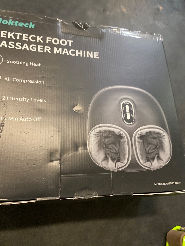 Photo 1 of Nekteck Shiatsu Foot Massager Machine with Soothing Heat, Deep Kneading Therapy, Air Compression, Improve Blood Circulation and Foot Wellness,Relax for Home or Office Use(Gray)