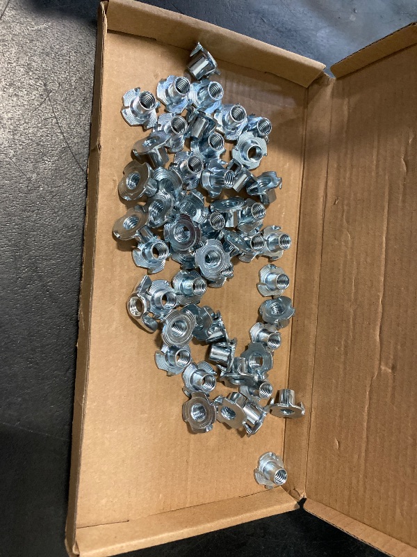 Photo 1 of Eowpower 50 Pieces 4 Pronged Zinc Plated Tee T-Nut 5/16"-18 x 7/16 inch