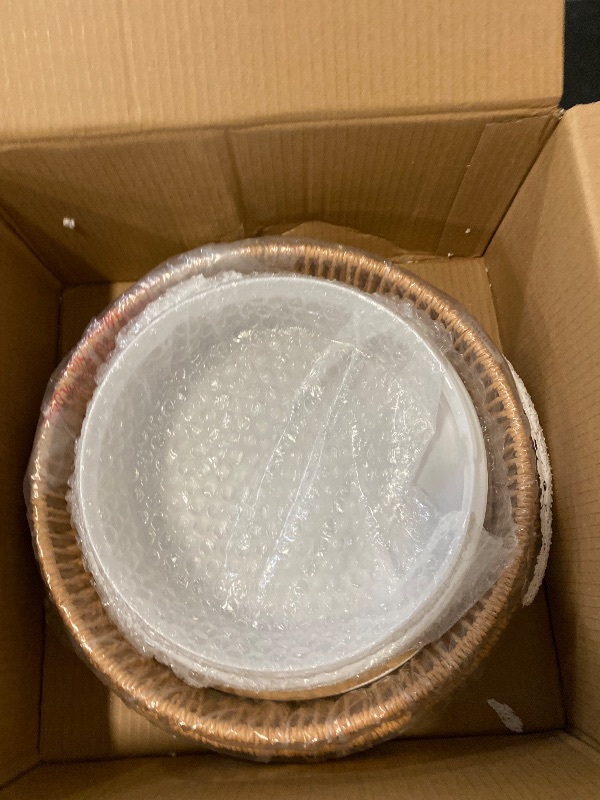 Photo 1 of Boho Light Fixtures Ceiling 16W LED, HWH 13'' Woven Rattan Flush Mount Ceiling Light, Handwoven Twine Cage Light Fixtures 3000K, 5HYS78F-LED
