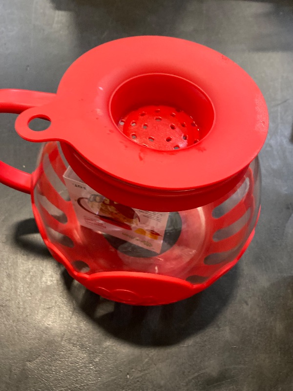 Photo 1 of Ecolution Patented Micro-Pop Microwave Popcorn Popper with Temperature Safe Glass, 3-in-1 Lid Measures Kernels and Melts Butter, Made Without BPA, Dishwasher Safe, 3-Quart, Red