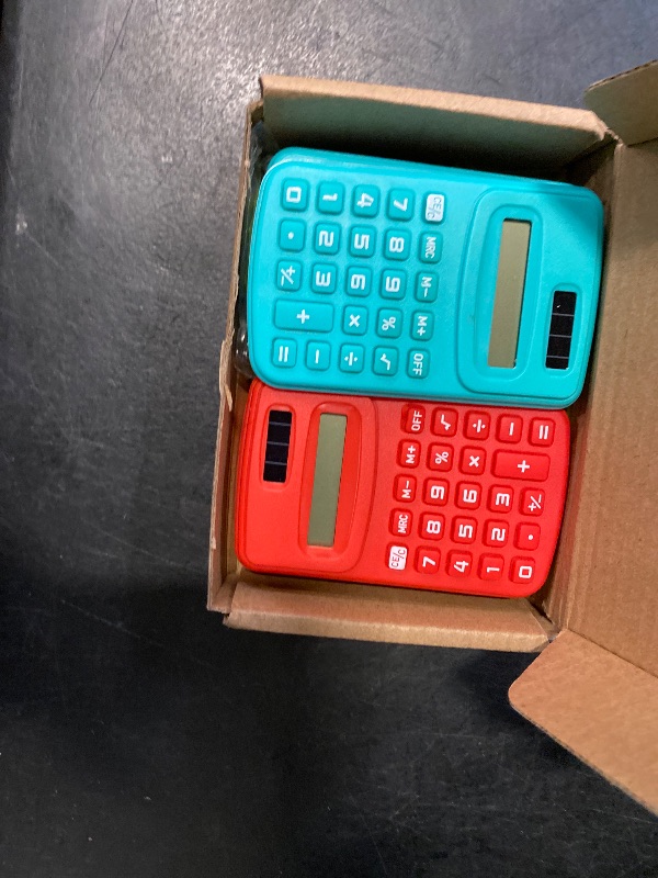 Photo 1 of Basic Calculator 8 Digit Silicone Button Desktop Calculator (4 Colors, Set of 8)