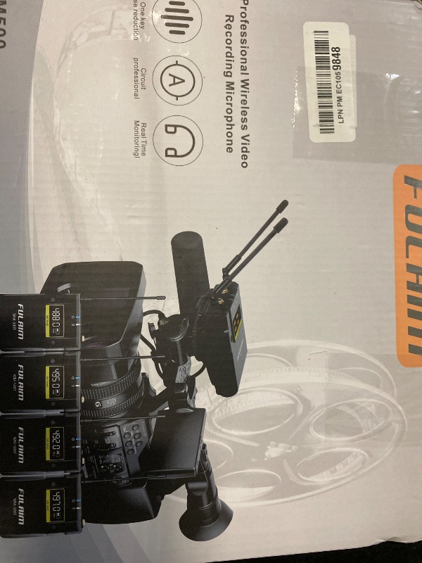 Photo 1 of FULAIM WM500 UHF Wireless Lavalier Microphone System, 16-Channel Lavalier Lapel Mic with Rechargeable Transmitter and Receiver for Recording YouTube, Interview, Vlogging, Conference - 4 X Transmitters