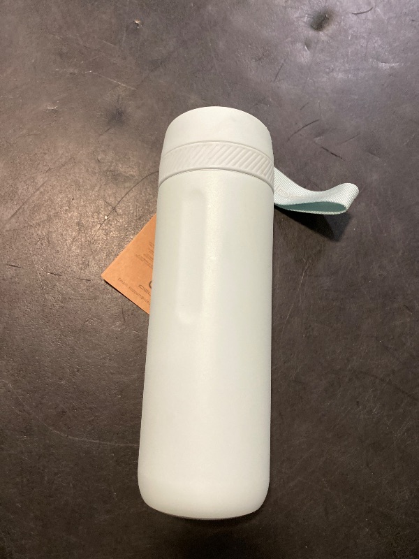 Photo 1 of IDEUS Insulated Stainless Steel Water Bottle 17 oz Push Button Lid & Leakproof Travel Mug for Hot/Cold Beverages Fits Most Cup Holder (Light Blue)