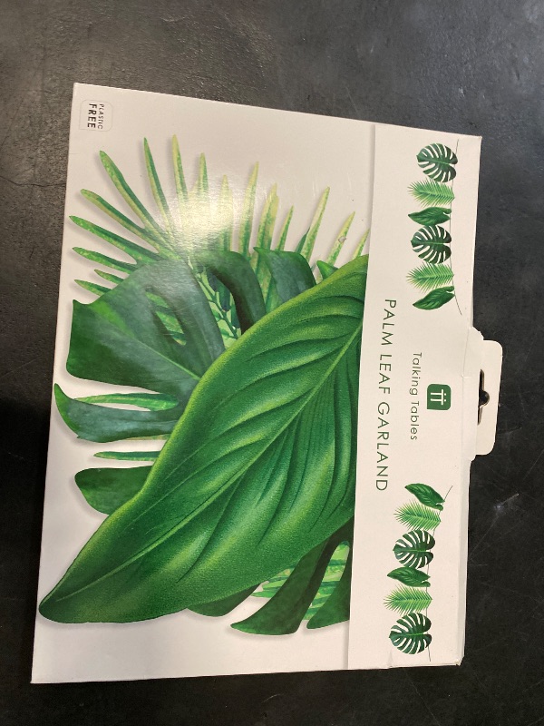 Photo 1 of Tropical Palm Leaf Garland Party Decorations, Length 2.6M, 8.5 FT, Green