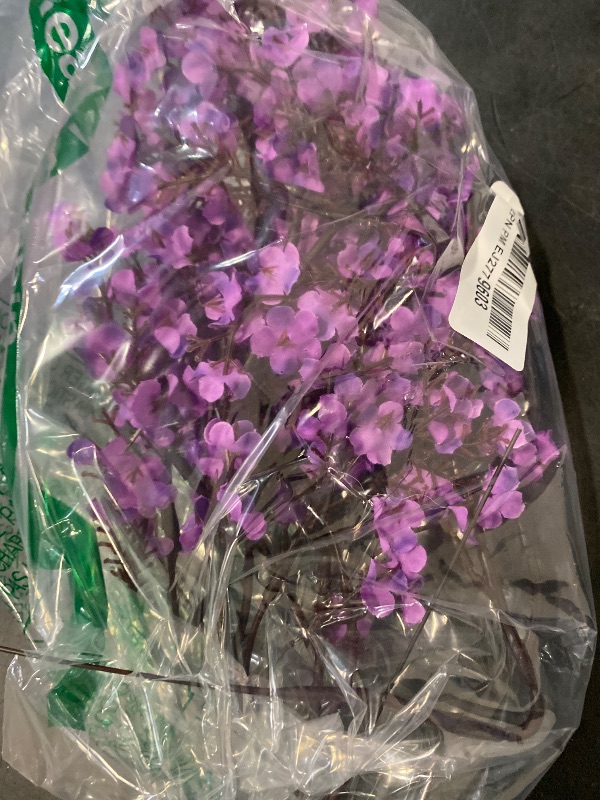 Photo 1 of JAKY-Global Babys Breath Fabric Cloth Artificial Flowers 6 Bundle European Fake Silk Plants Decor Wedding Party Decoration Bouquets Real Touch DIY Home Garden(Purple)