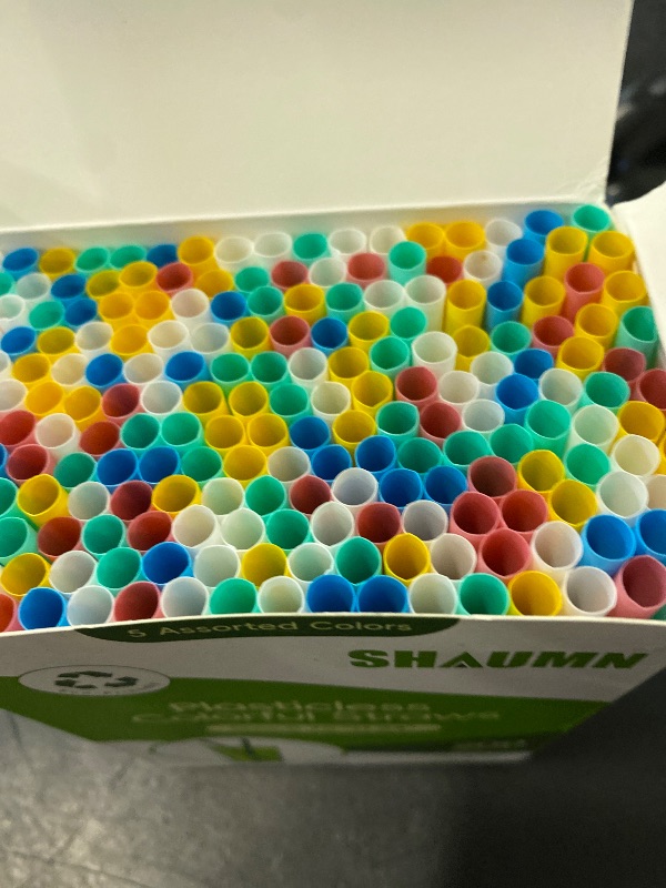 Photo 1 of 5.75" Short Cocktail Straws Plastic-Free,Colorful Disposable Drinking Straws 200pcs,Plant-Based Stylish Party Straws,A Plasticless Sturdy Drinking Straws for Hot and Cold Drinks Not Foggy