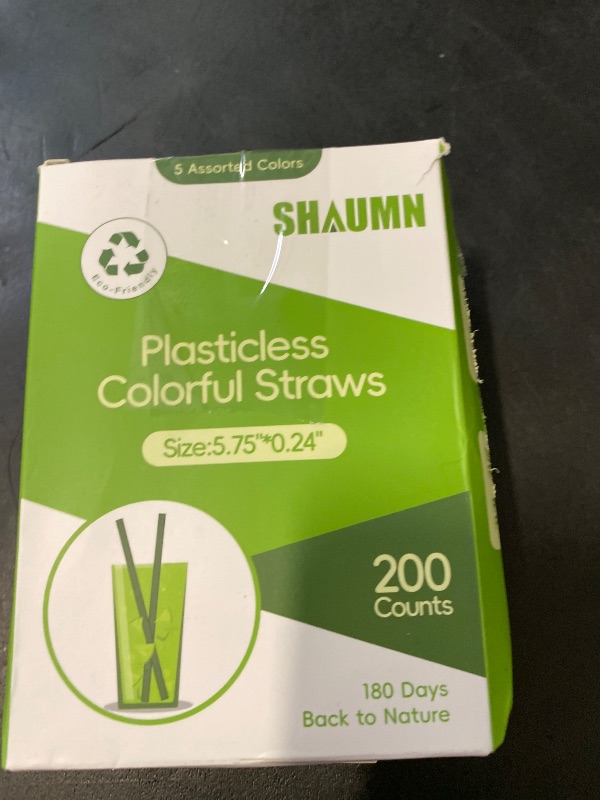 Photo 1 of 5.75" Short Cocktail Straws Plastic-Free,Colorful Disposable Drinking Straws 200pcs,Plant-Based Stylish Party Straws,A Plasticless Sturdy Drinking Straws for Hot and Cold Drinks Not Foggy