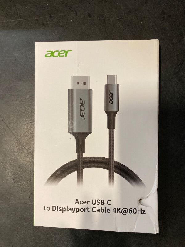 Photo 1 of acer USB C to DisplayPort Cable 6.6 FT (4K@60HZ 2K@165Hz), Type-C to DisplayPort Cord (Sturdy Aluminum, Plug & Play) Thunderbolt 3/4/5 Compatible with MacBook Pro/Air, iPhone 16 Pro/Max, XPS, Surface