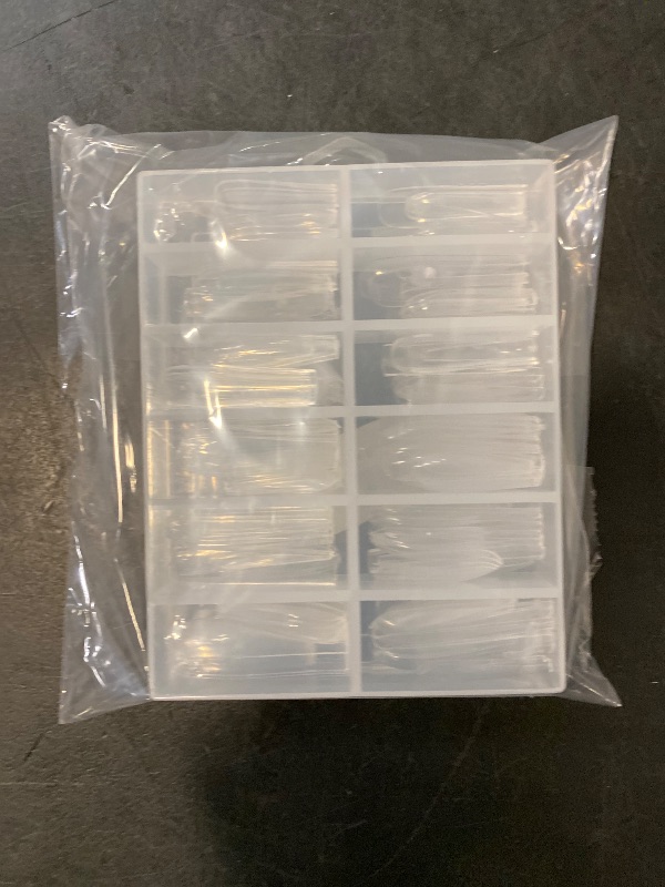 Photo 1 of UNA GELLA Long Stiletto Gel Nail Tips Full Cover 504PCS Pre-shape Long Stiletto Almond Fake Clear Nails Tips No Need File Gel Tips No C Curve for Nail Extension DIY Art Salon 12 Sizes