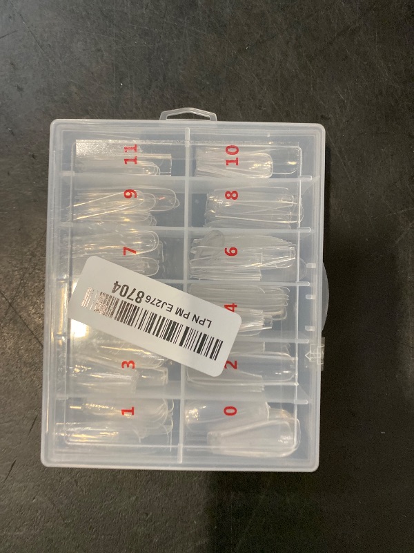 Photo 1 of UNA GELLA Long Stiletto Gel Nail Tips Full Cover 504PCS Pre-shape Long Stiletto Almond Fake Clear Nails Tips No Need File Gel Tips No C Curve for Nail Extension DIY Art Salon 12 Sizes