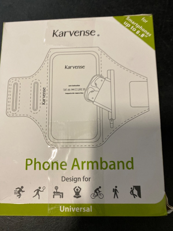 Photo 1 of Karvense Running Phone Holder, Arm Band for Running for iPhone & Samsung Galaxy, Cell Phone Armband Holder for Walking, Gym, Workout, Men, Women, w/Adjustable Strap & Zipper Pocket (Black Heather-L)