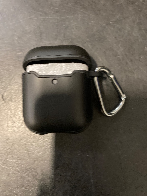 Photo 1 of JETech Case Cover for AirPods (1st & 2nd Generation), PC and TPU, Protective Skin with Keychain (Black)