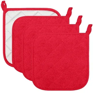 Photo 1 of JOYHALO Kitchen Pot Holders Sets Heat Resistant Pot Holder Cotton Oven Hot Pads for Cooking Baking Set of 4 RED