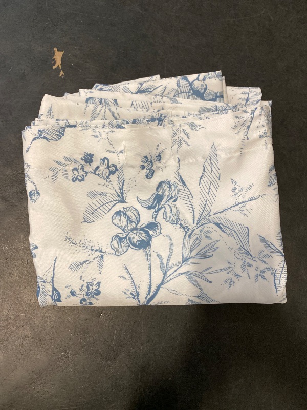 Photo 1 of jinchan Vintage Floral Shower Curtain Waterproof Fabric Flower Plant Shower Curtains for Bathroom Elegant Luxury with 12 Hooks (Botancial Blue 70x72 Inches