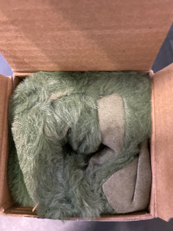 Photo 1 of MIULEE Faux Fur Plush Decorative Throw Pillow Covers Set of 2 Luxury Soft Fluffy Striped Cute Pillowcases Cushion for Spring Sofa Couch Bed Living Room Moss Green 20x20 Inch