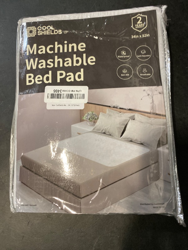 Photo 1 of CoolShields Waterproof Bed Pads Incontinence 34'' x 52'' (1 Pack) Washable Reusable Bedwetting Mattress Protector Pad for Kids, Adults, Elderly, and Pets