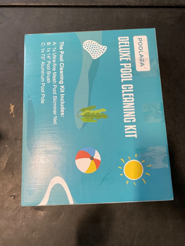 Photo 1 of Pool Cleaning Kit, 14.5'' Pool Brush Head & Ultra Fine Mesh Pool Skimmer Net with Pole, Aluminum Frame Pool Net Skimmer & Pool Brush with Pole,Pool Net & Pool Brushes for Cleaning Pool Walls with Pole