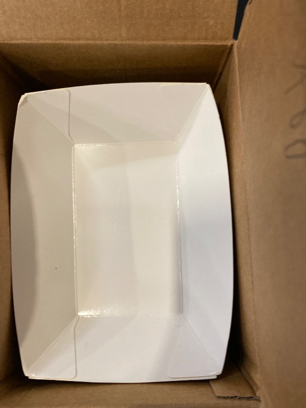 Photo 1 of 200 Pcs Paper Boat Disposable Food Trays Nacho Trays Kraft Paper Boats for Tacos Concession Party Supplies(2lb,Yellow)